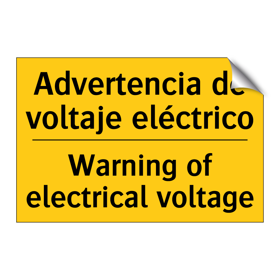 Advertencia de voltaje eléctrico - Warning of electrical voltage