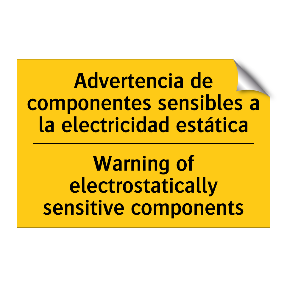 Advertencia de componentes sensibles a la electricidad estática - Warning of electrostatically sensitive components