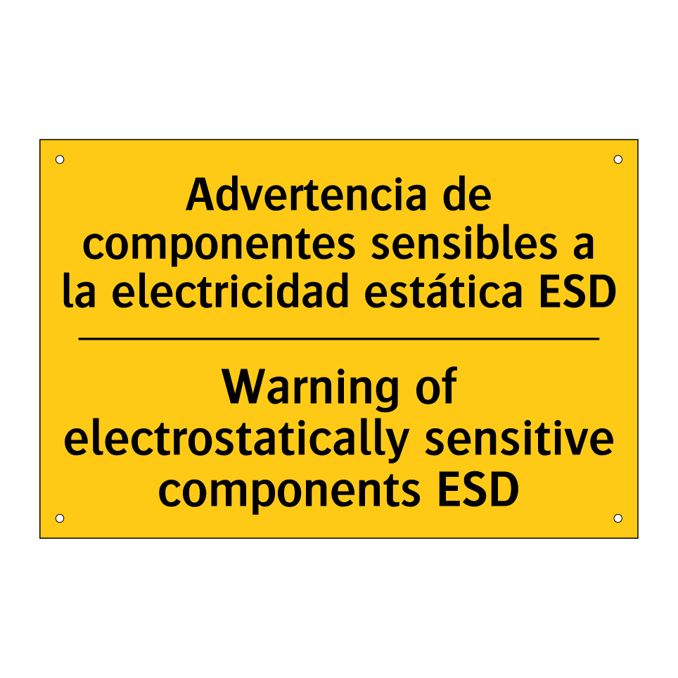 Advertencia de componentes sensibles a la electricidad estática ESD - Warning of electrostatically sensitive components ESD