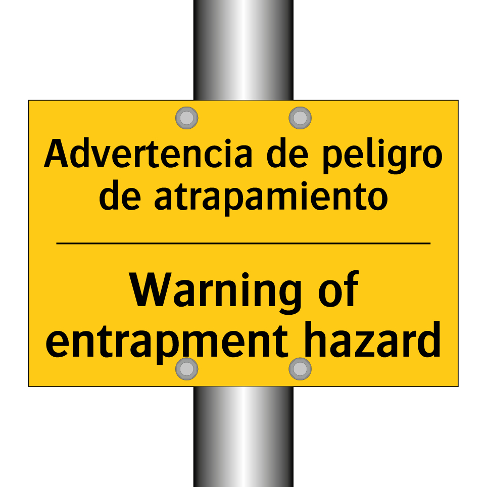 Advertencia de peligro de atrapamiento - Warning of entrapment hazard
