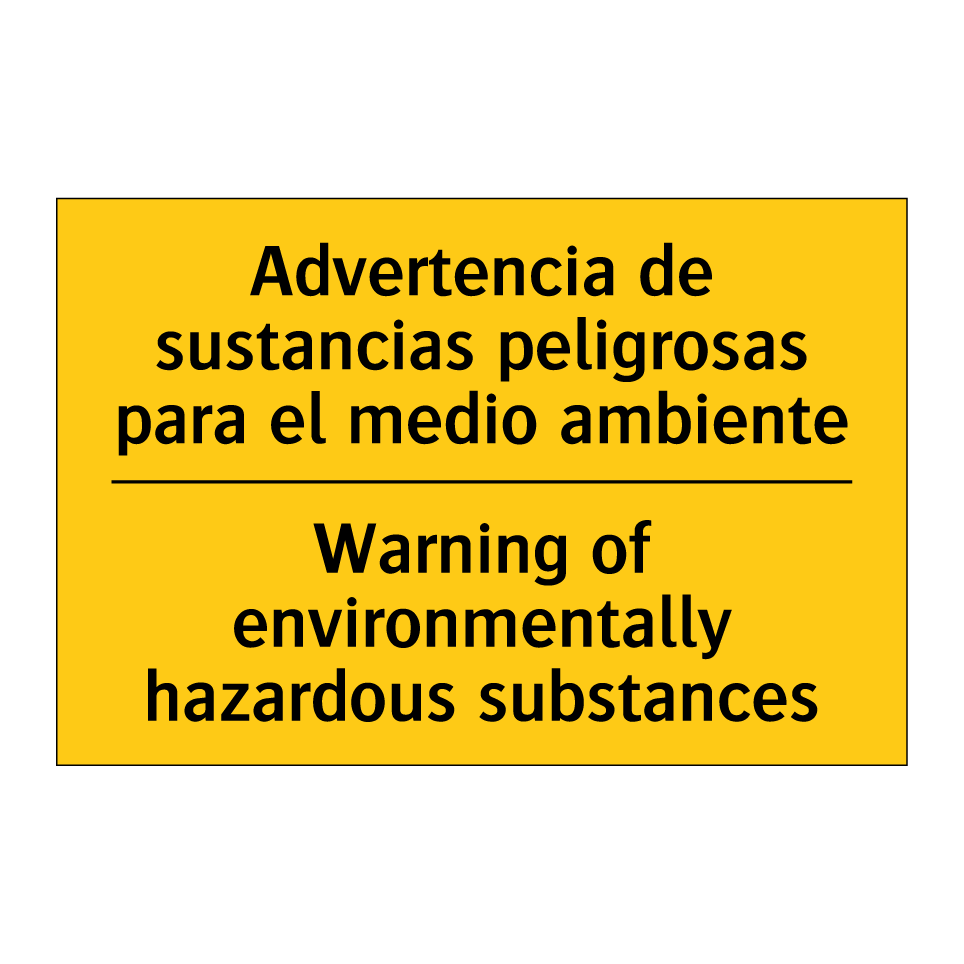 Advertencia de sustancias peligrosas para el medio ambiente - Warning of environmentally hazardous substances