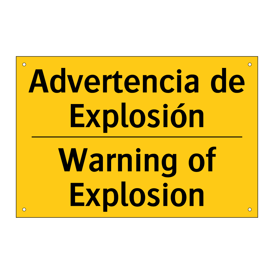 Advertencia de Explosión - Warning of Explosion