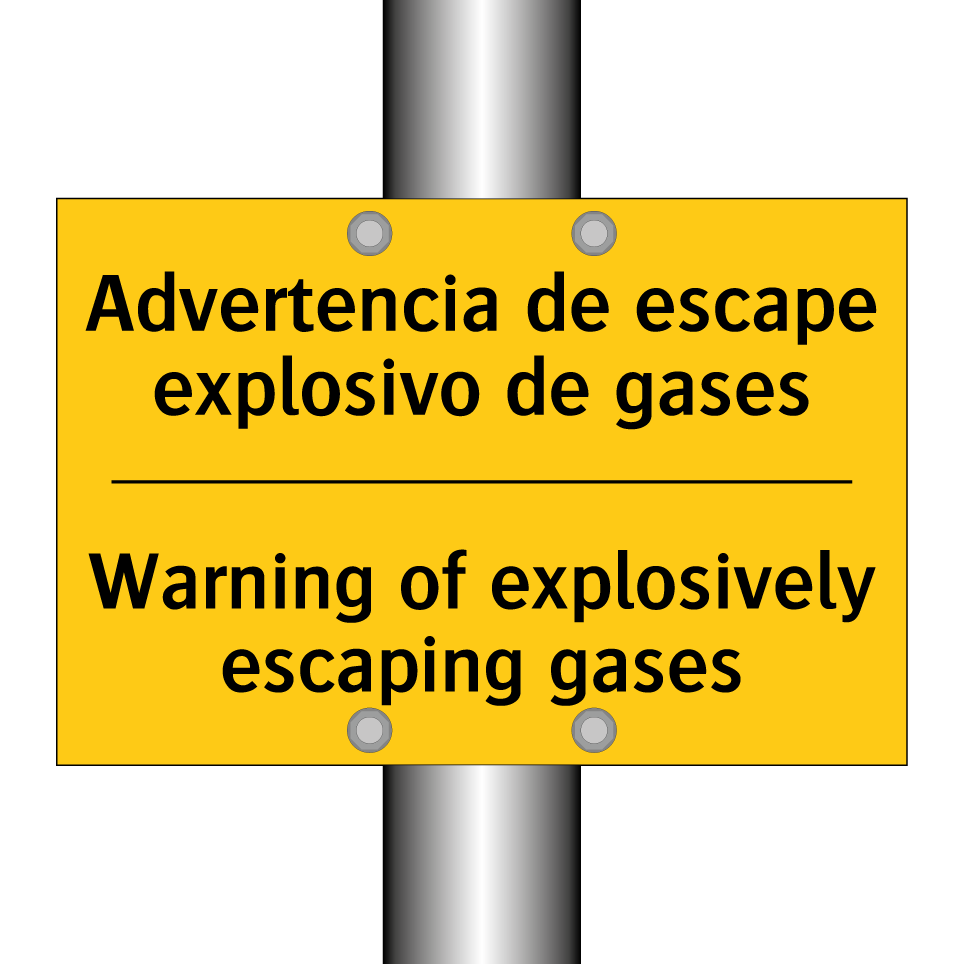 Advertencia de escape explosivo de gases - Warning of explosively escaping gases