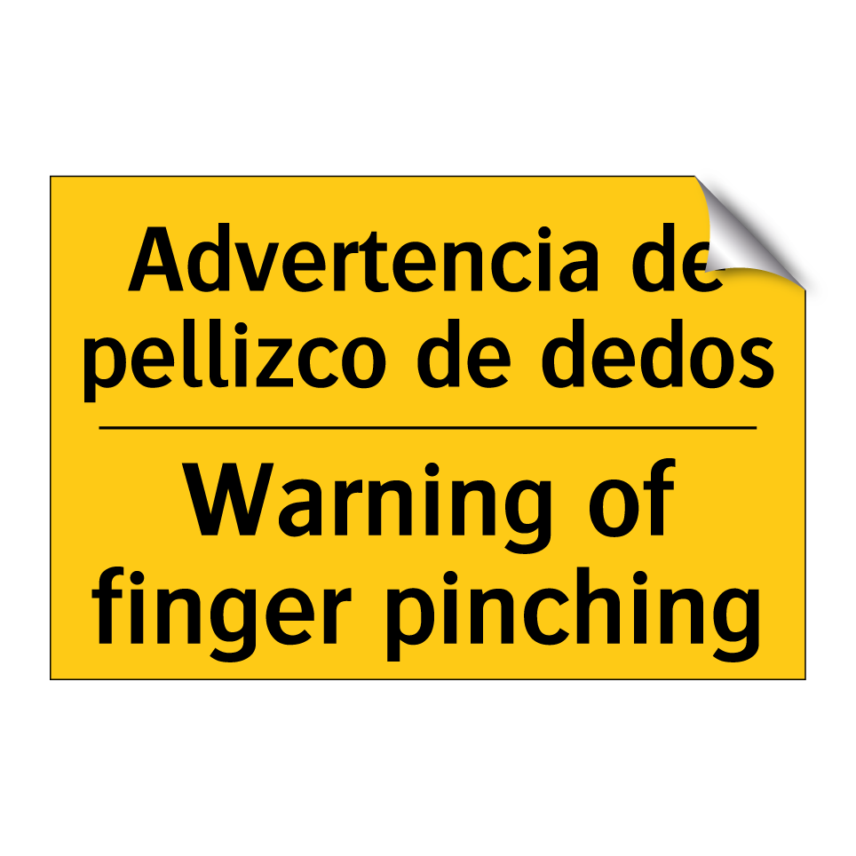Advertencia de pellizco de dedos - Warning of finger pinching