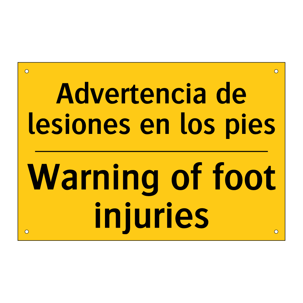 Advertencia de lesiones en los pies - Warning of foot injuries