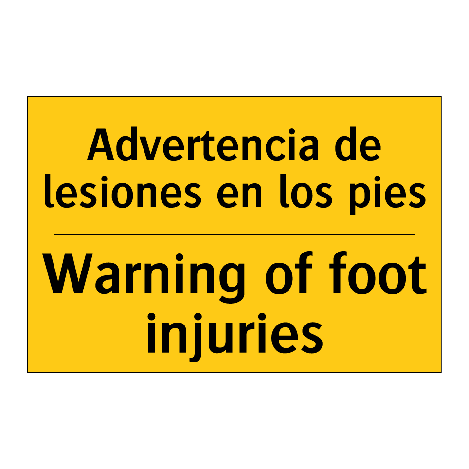 Advertencia de lesiones en los pies - Warning of foot injuries