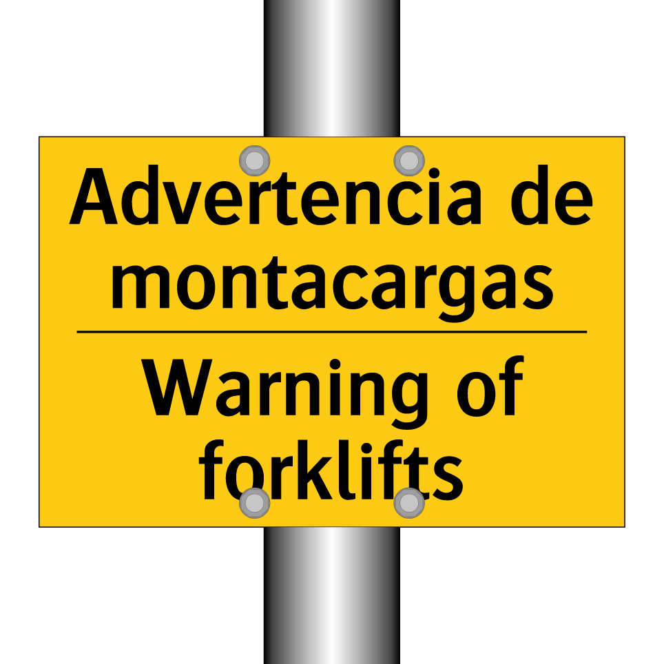 Advertencia de montacargas - Warning of forklifts