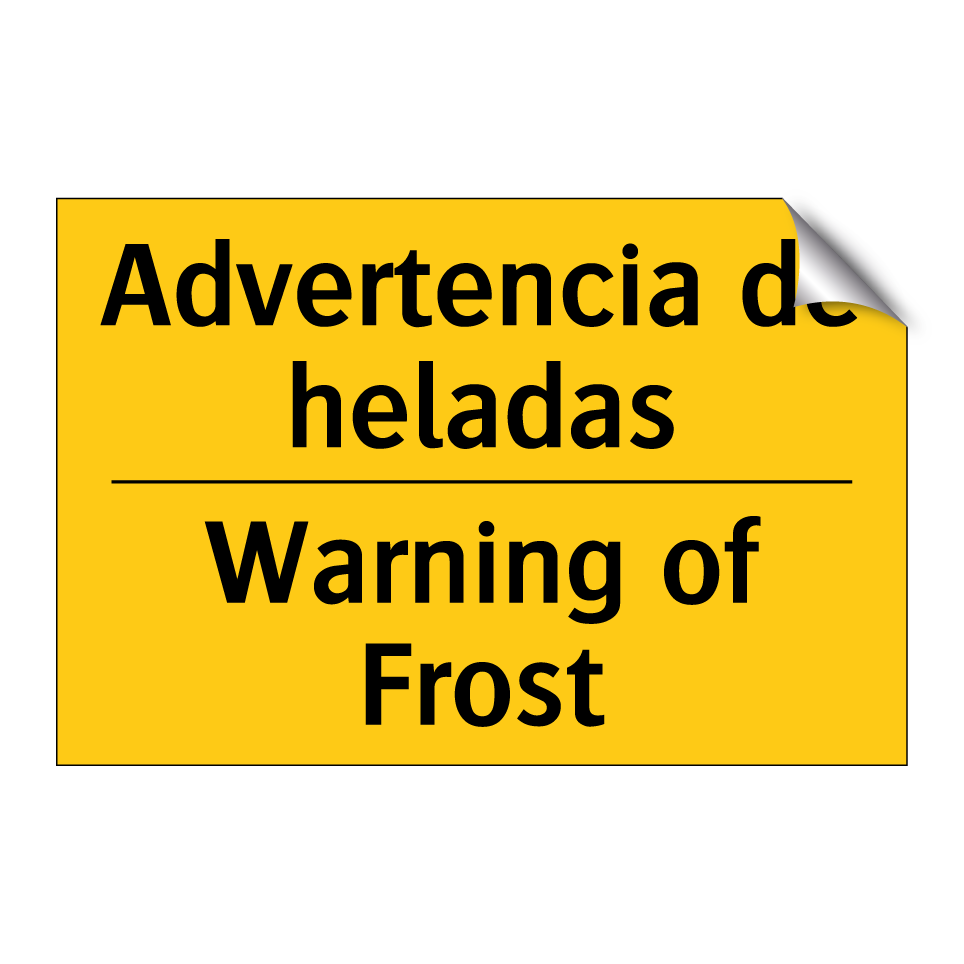 Advertencia de heladas - Warning of Frost