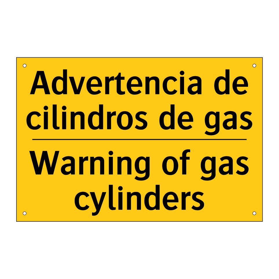 Advertencia de cilindros de gas - Warning of gas cylinders