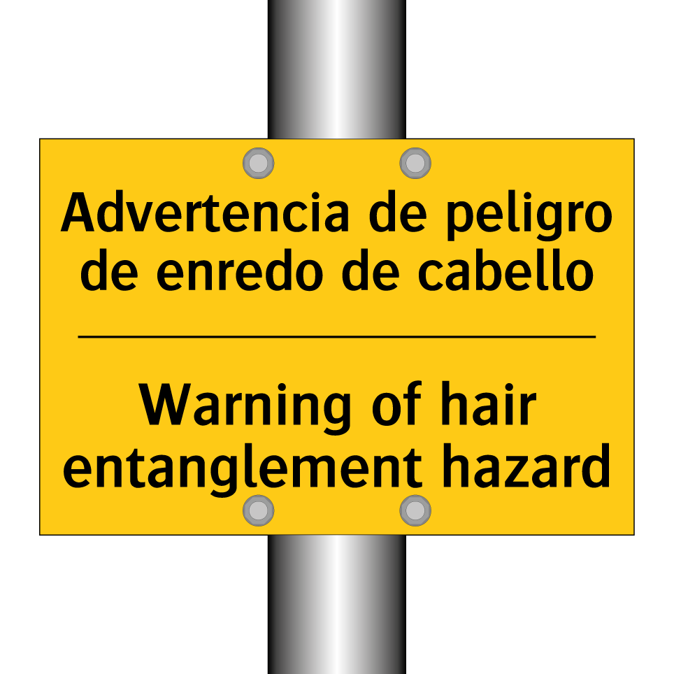 Advertencia de peligro de enredo de cabello - Warning of hair entanglement hazard