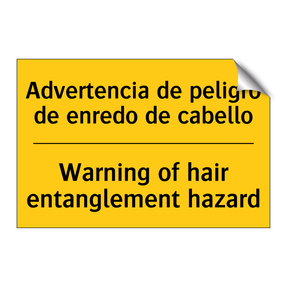 Advertencia de peligro de enredo de cabello - Warning of hair entanglement hazard