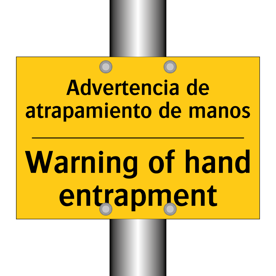 Advertencia de atrapamiento de manos - Warning of hand entrapment