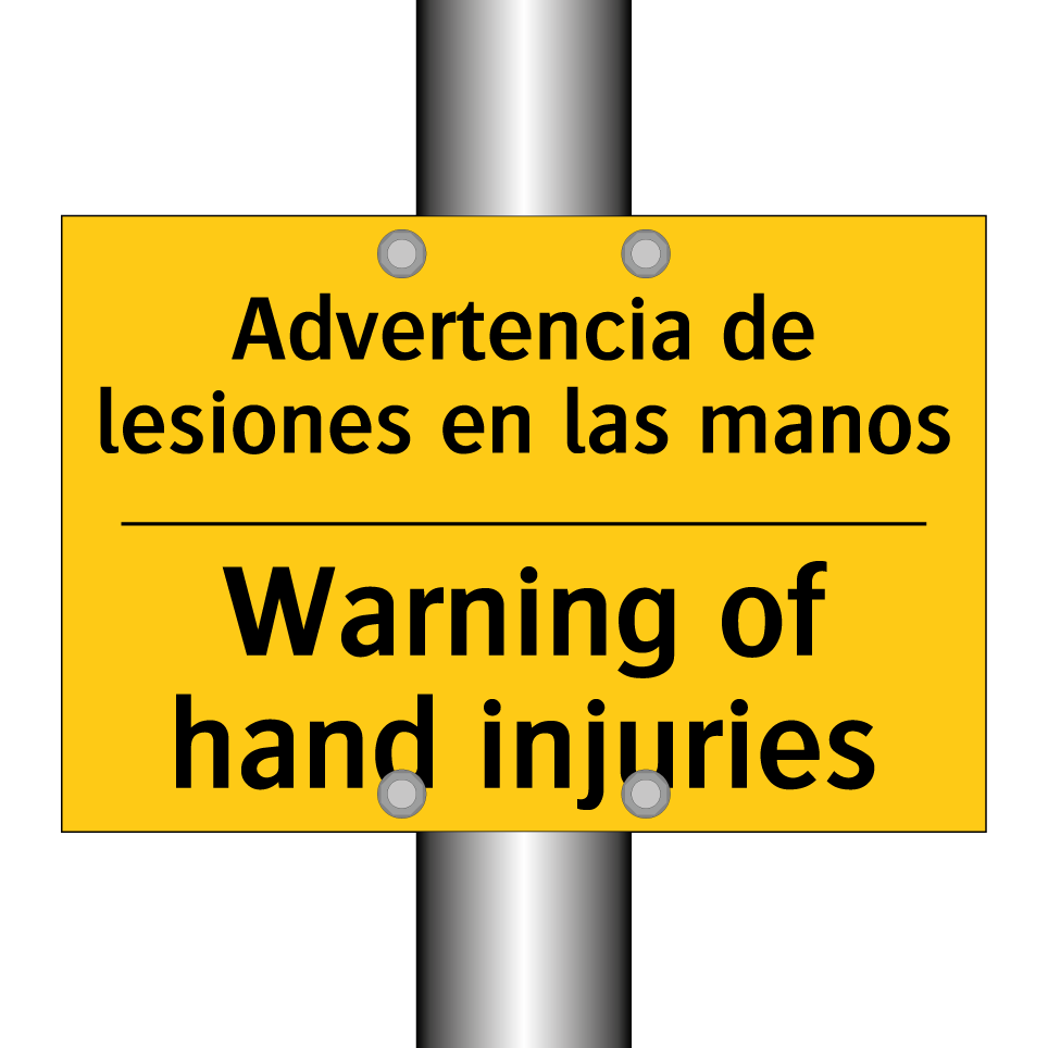 Advertencia de lesiones en las manos - Warning of hand injuries