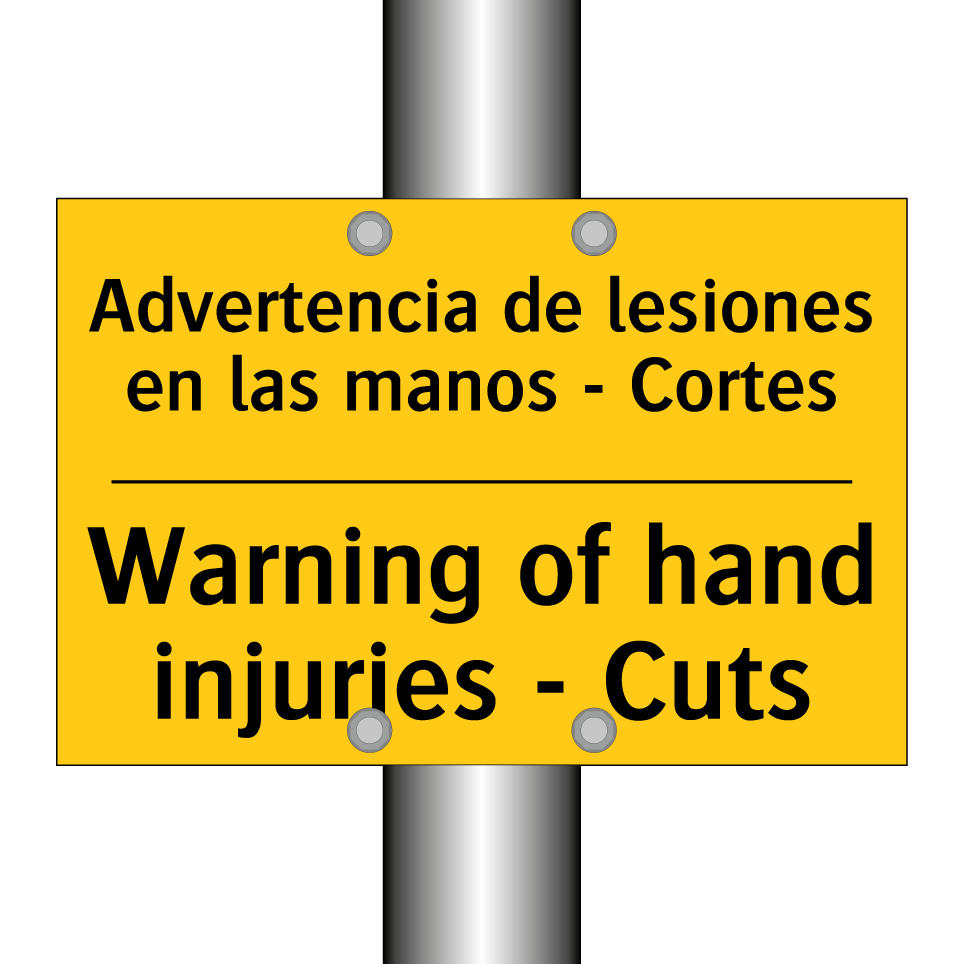 Advertencia de lesiones en las manos - Cortes - Warning of hand injuries - Cuts