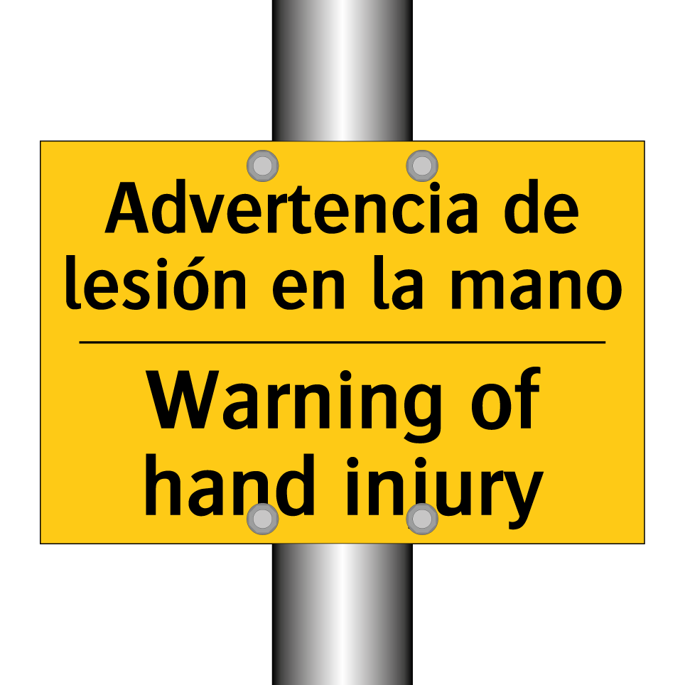 Advertencia de lesión en la mano - Warning of hand injury