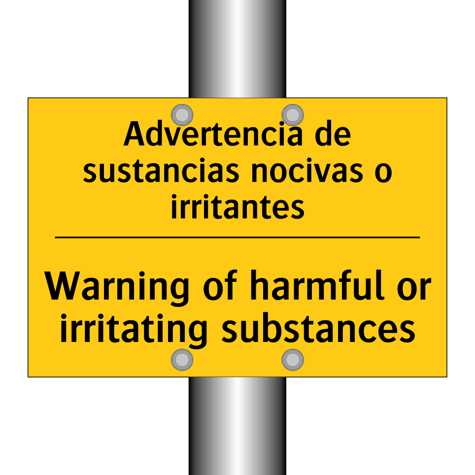 Advertencia de sustancias nocivas o irritantes - Warning of harmful or irritating substances