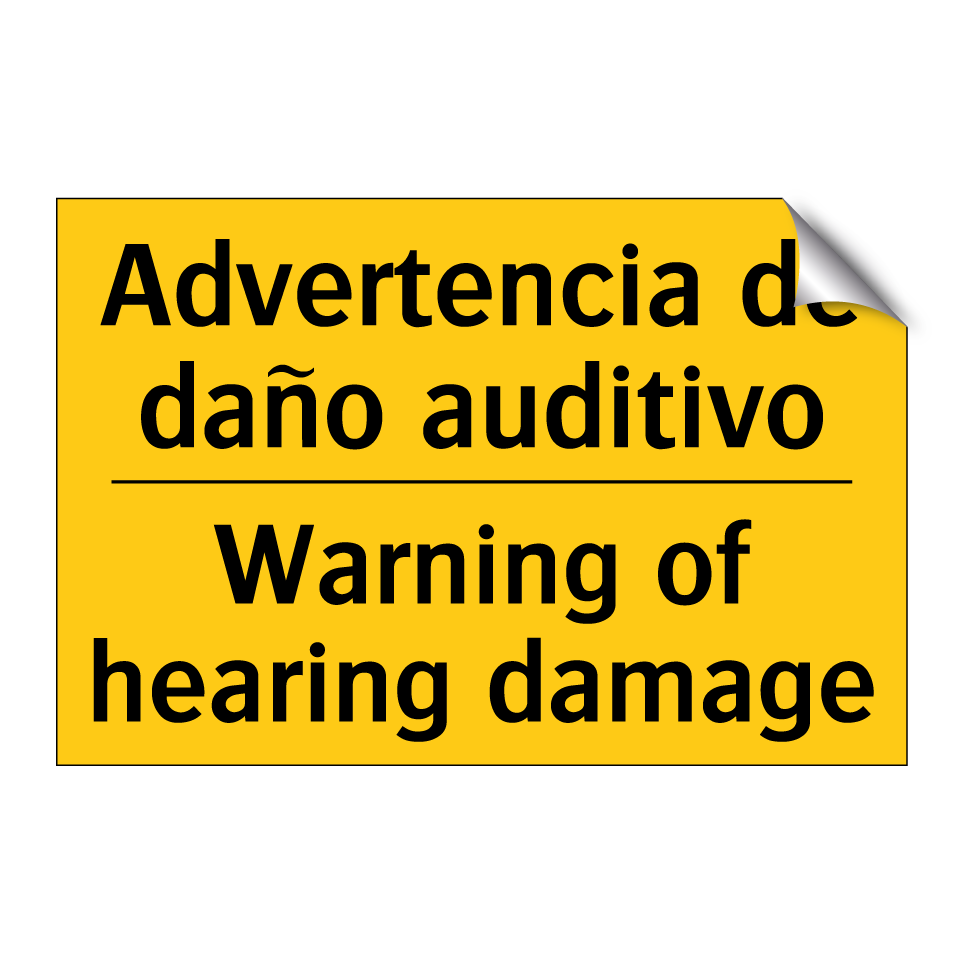 Advertencia de daño auditivo - Warning of hearing damage