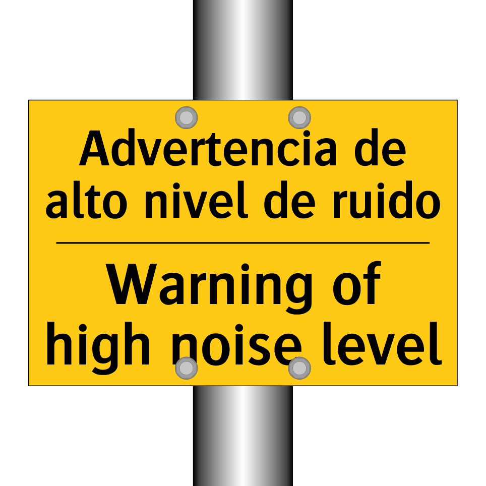 Advertencia de alto nivel de ruido - Warning of high noise level