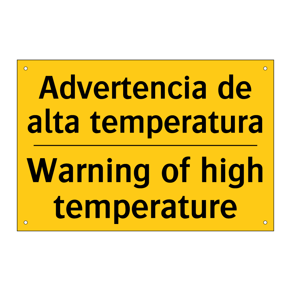 Advertencia de alta temperatura - Warning of high temperature
