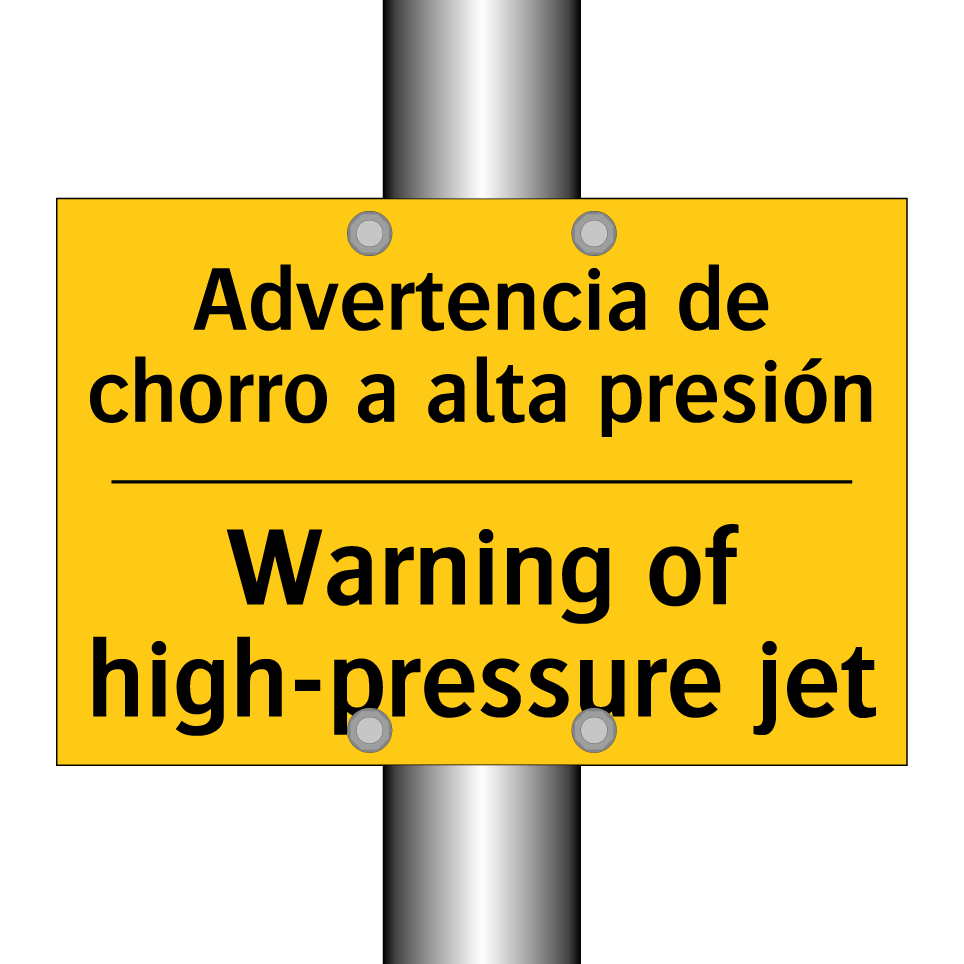 Advertencia de chorro a alta presión - Warning of high-pressure jet
