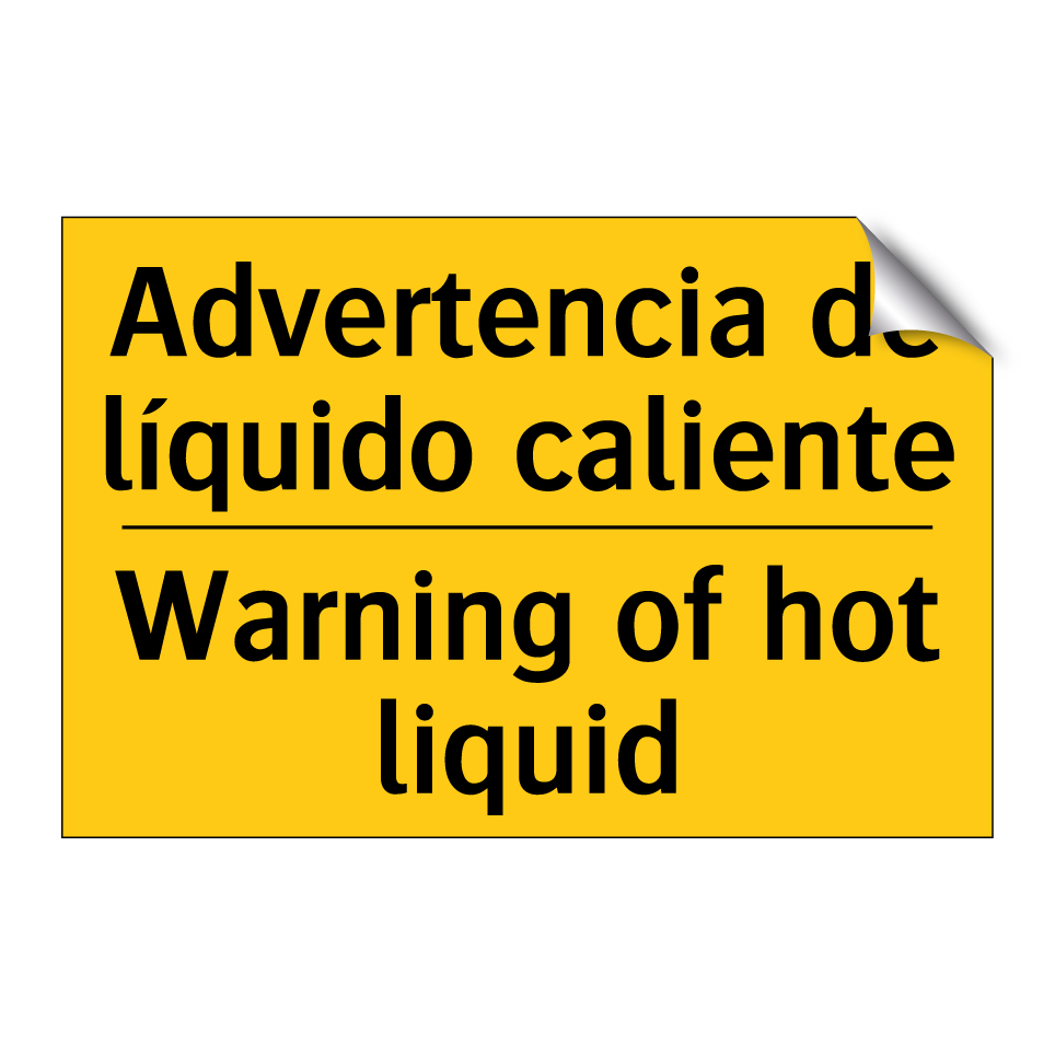 Advertencia de líquido caliente - Warning of hot liquid