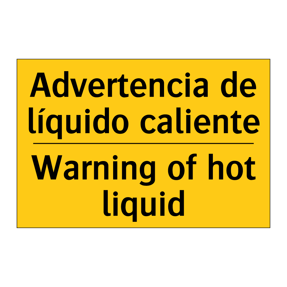 Advertencia de líquido caliente - Warning of hot liquid