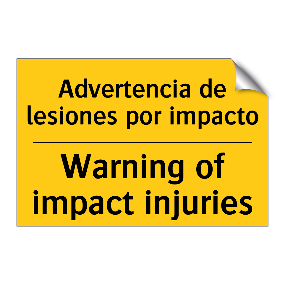 Advertencia de lesiones por impacto - Warning of impact injuries