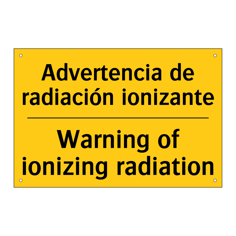 Advertencia de radiación ionizante - Warning of ionizing radiation