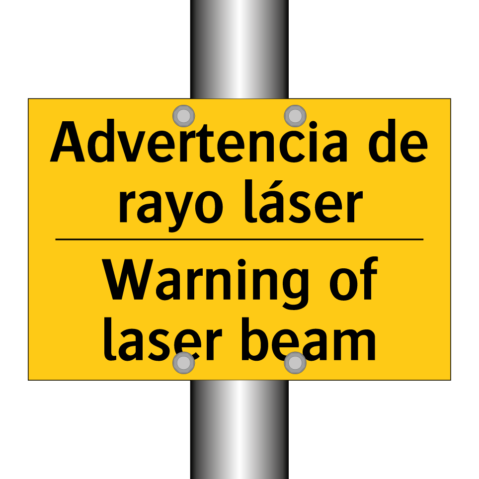 Advertencia de rayo láser - Warning of laser beam