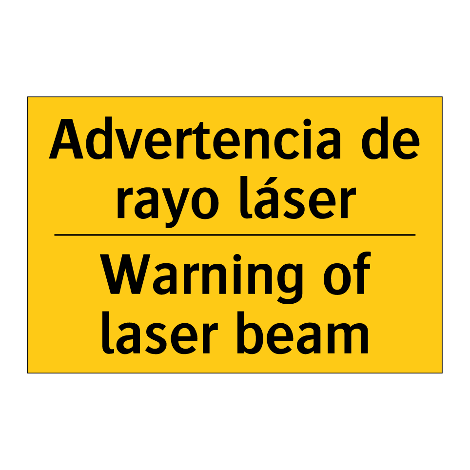 Advertencia de rayo láser - Warning of laser beam