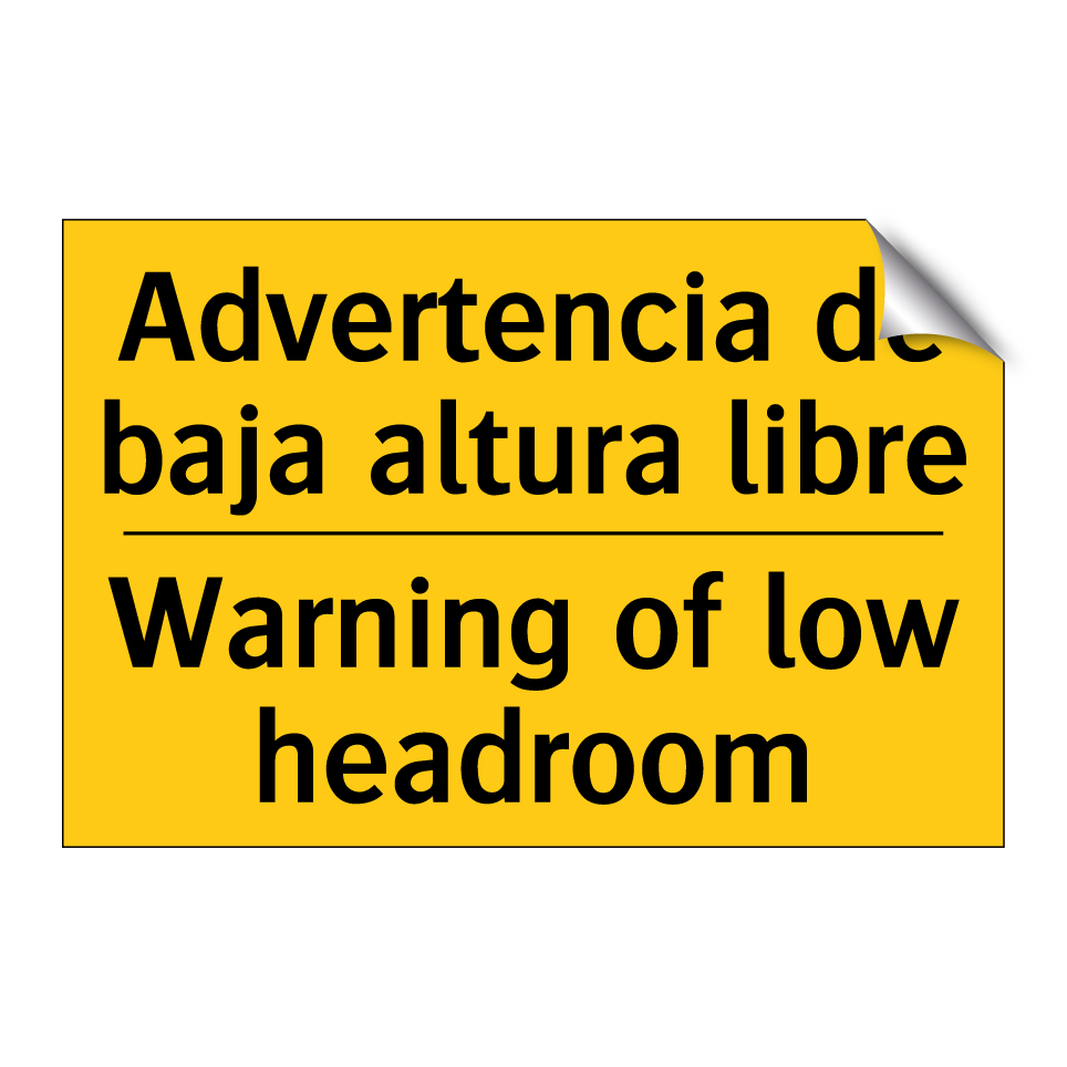 Advertencia de baja altura libre - Warning of low headroom