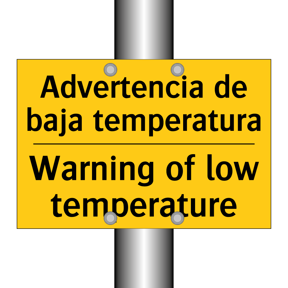 Advertencia de baja temperatura - Warning of low temperature