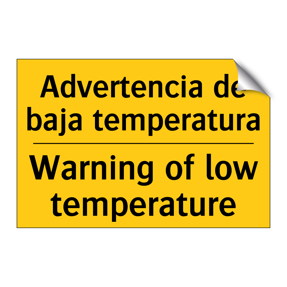 Advertencia de baja temperatura - Warning of low temperature