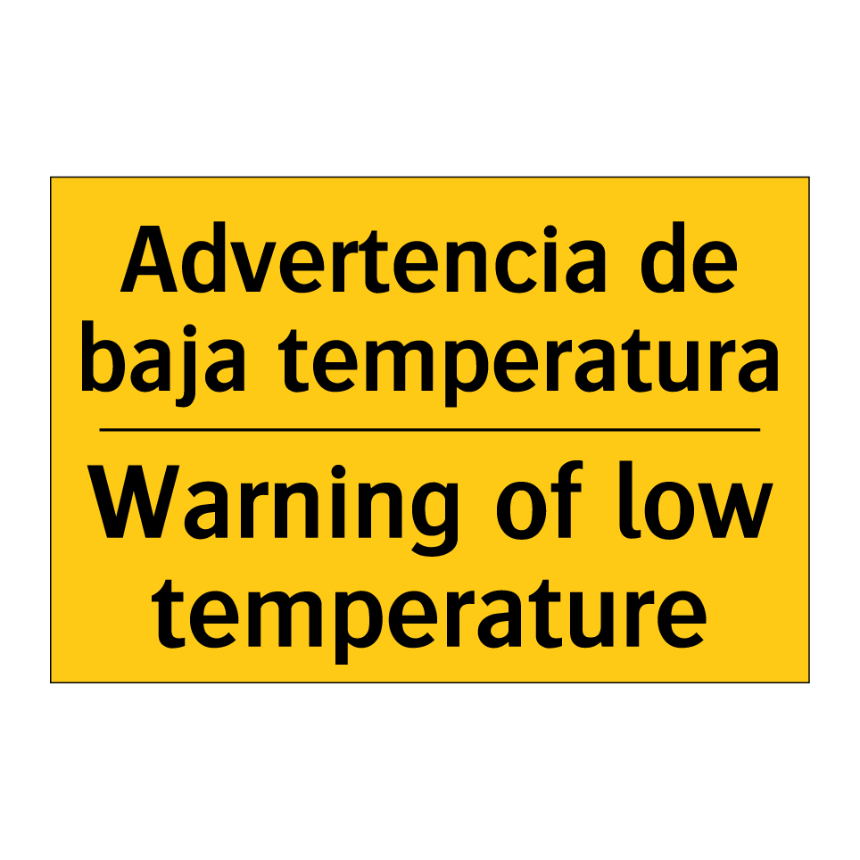 Advertencia de baja temperatura - Warning of low temperature