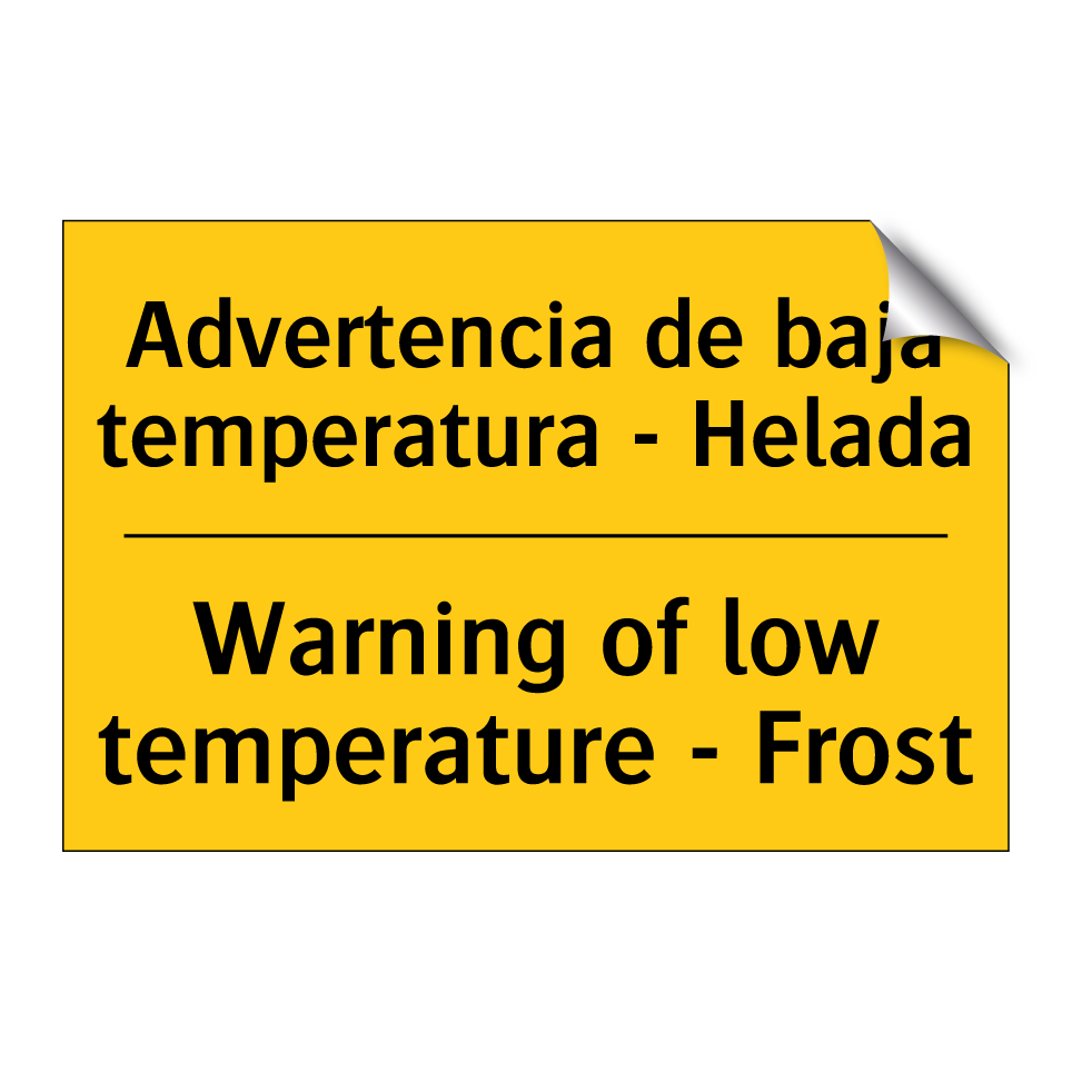 Advertencia de baja temperatura - Helada - Warning of low temperature - Frost
