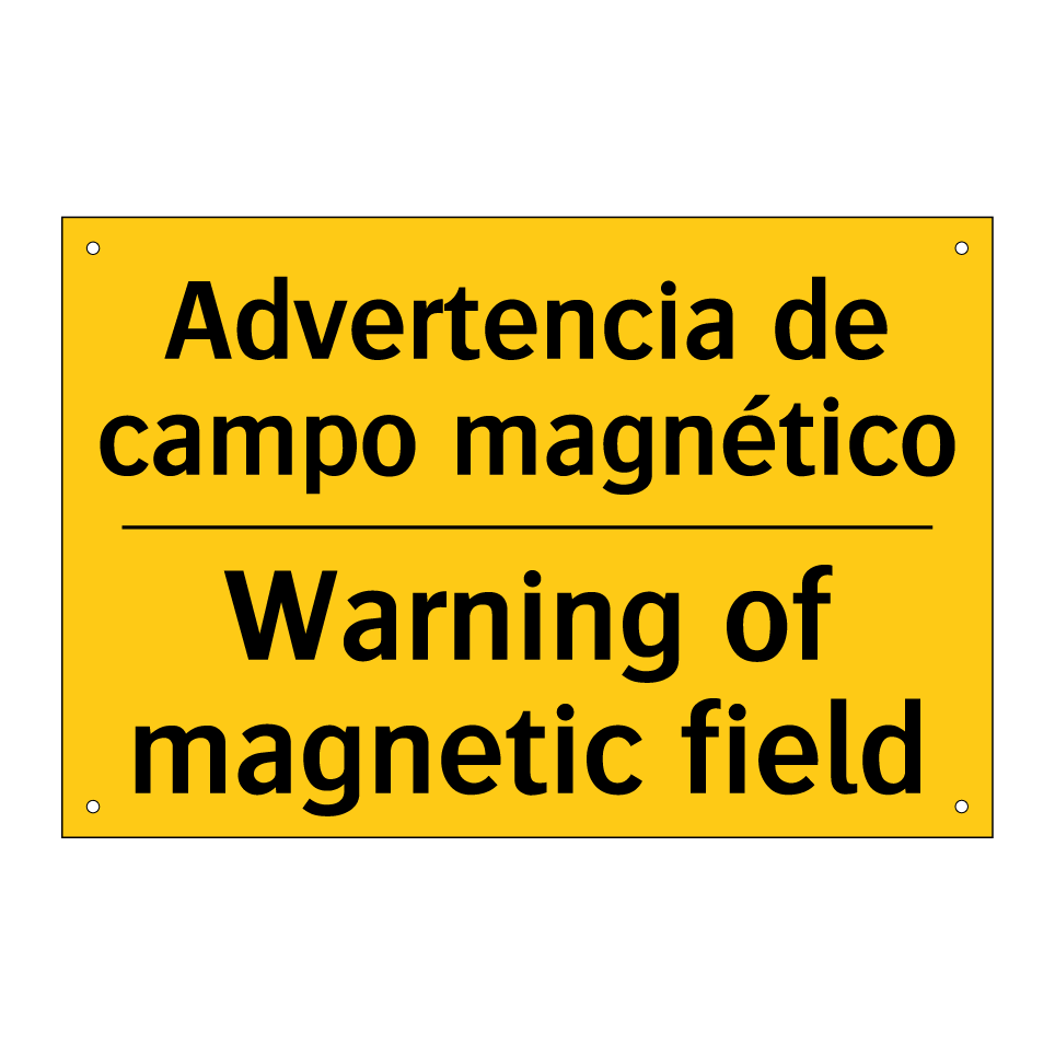 Advertencia de campo magnético - Warning of magnetic field