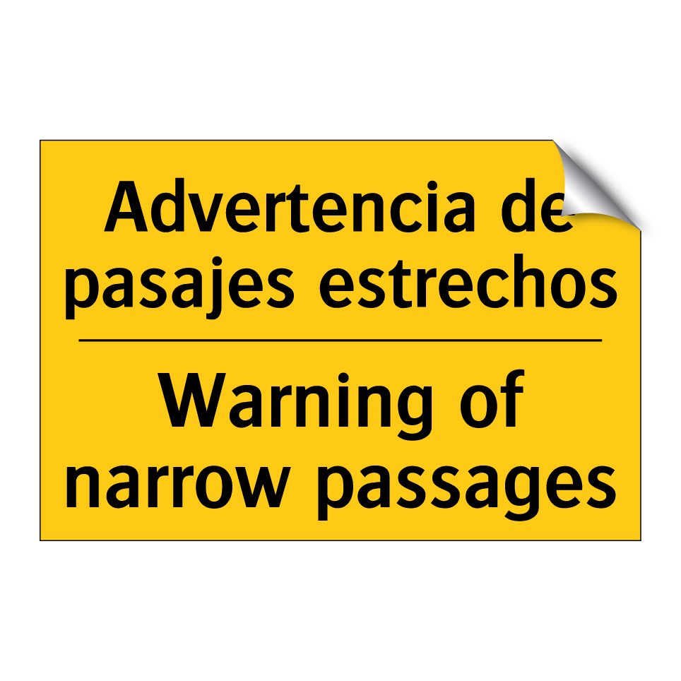 Advertencia de pasajes estrechos - Warning of narrow passages