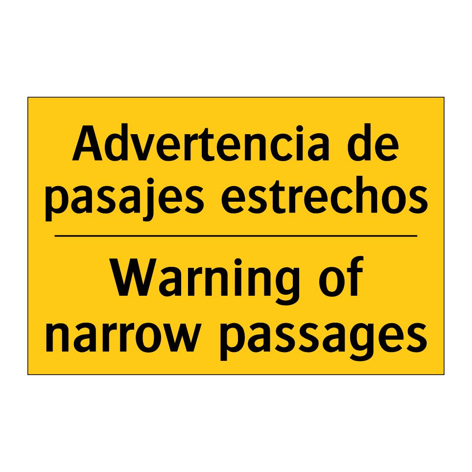 Advertencia de pasajes estrechos - Warning of narrow passages