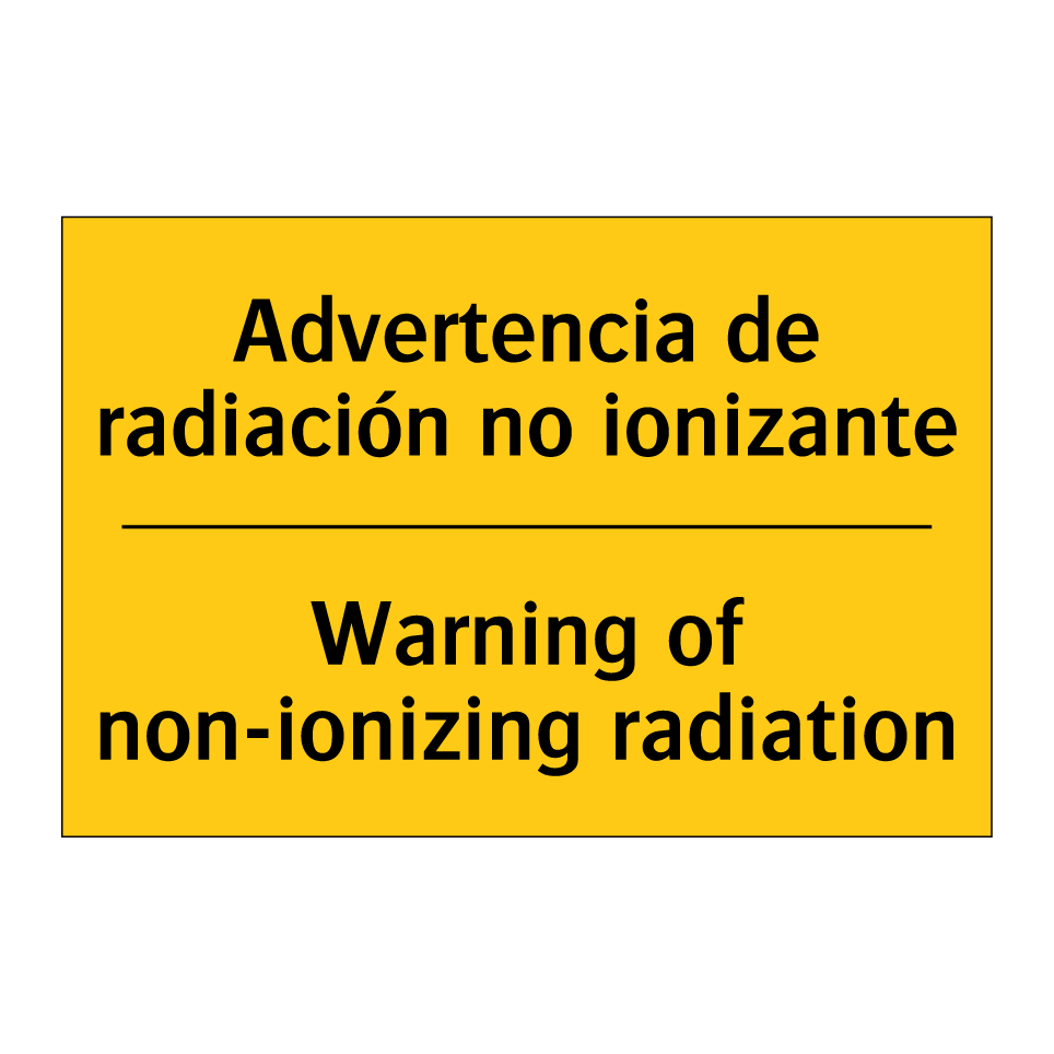 Advertencia de radiación no ionizante - Warning of non-ionizing radiation