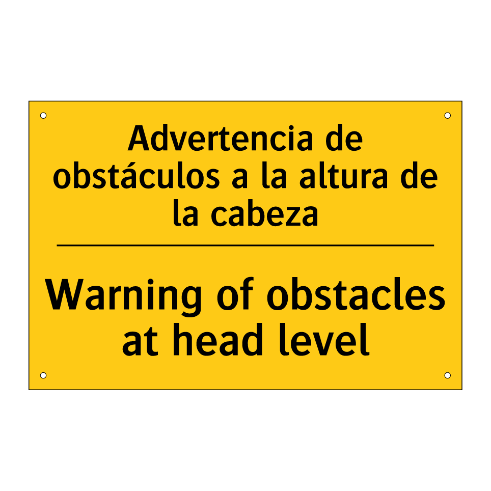 Advertencia de obstáculos a la altura de la cabeza - Warning of obstacles at head level