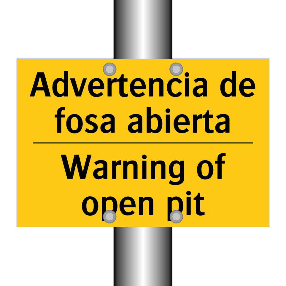 Advertencia de fosa abierta - Warning of open pit