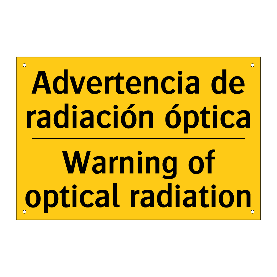 Advertencia de radiación óptica - Warning of optical radiation