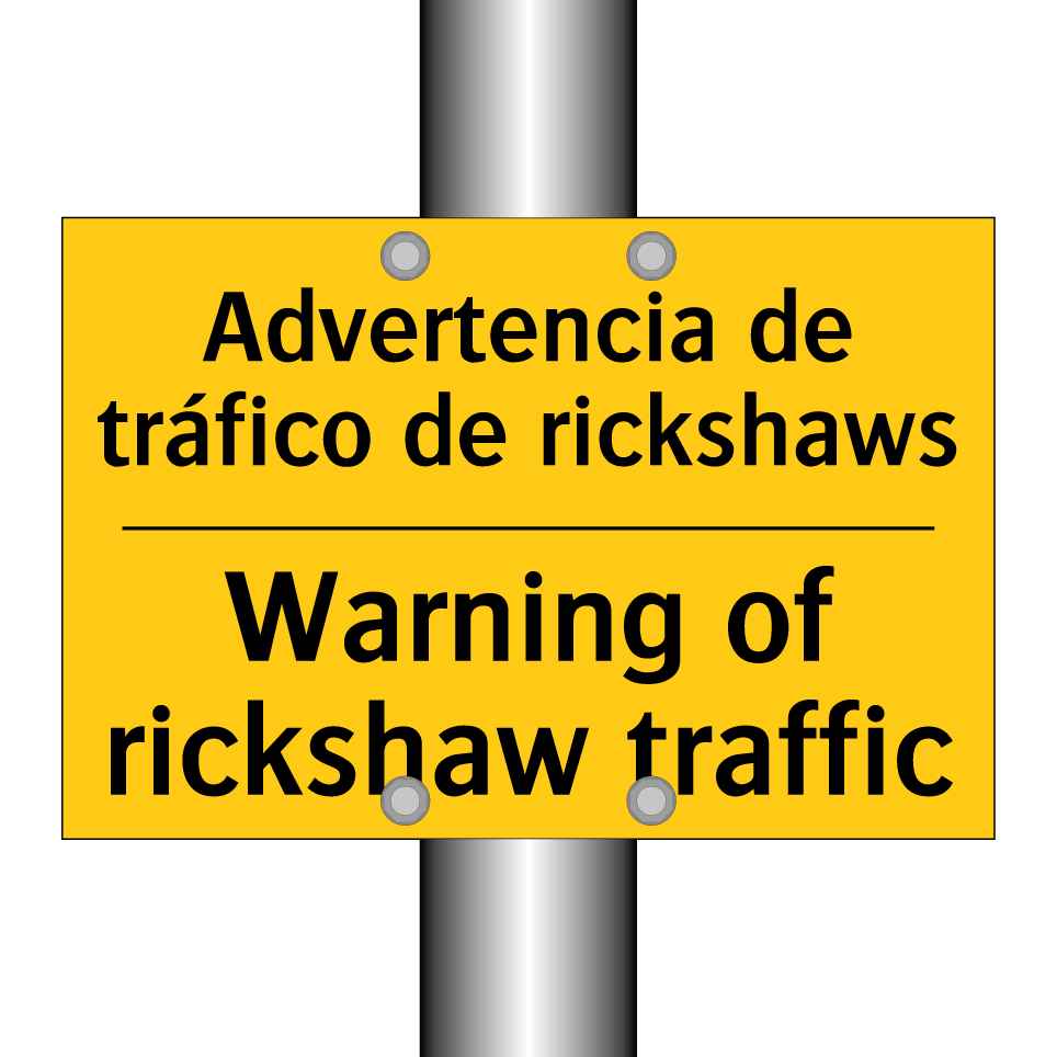 Advertencia de tráfico de rickshaws - Warning of rickshaw traffic