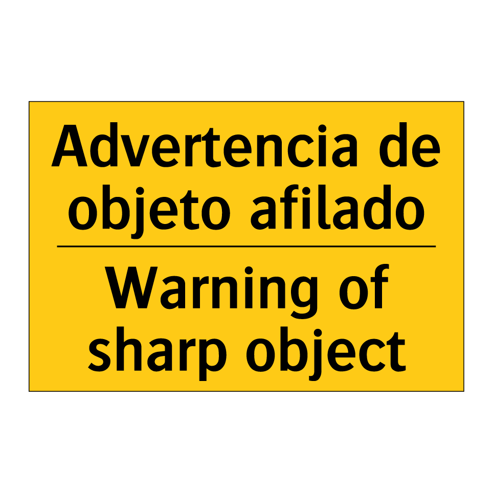 Advertencia de objeto afilado - Warning of sharp object
