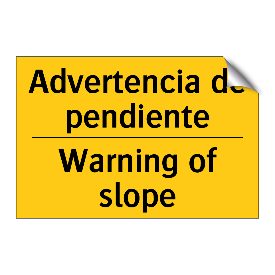 Advertencia de pendiente - Warning of slope