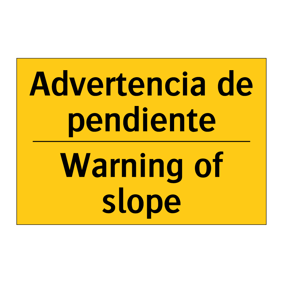 Advertencia de pendiente - Warning of slope