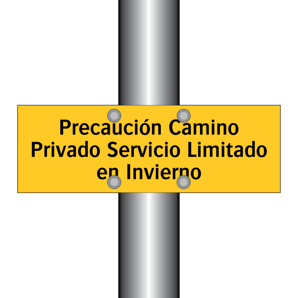 Precaución Camino Privado Servicio Limitado en Invierno
