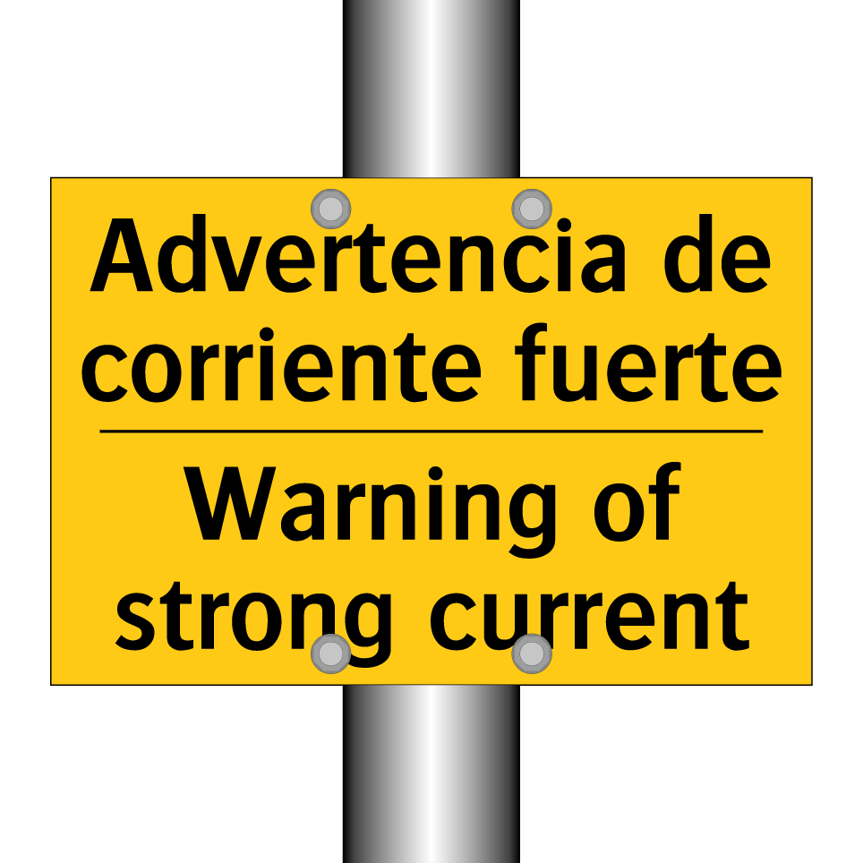 Advertencia de corriente fuerte - Warning of strong current