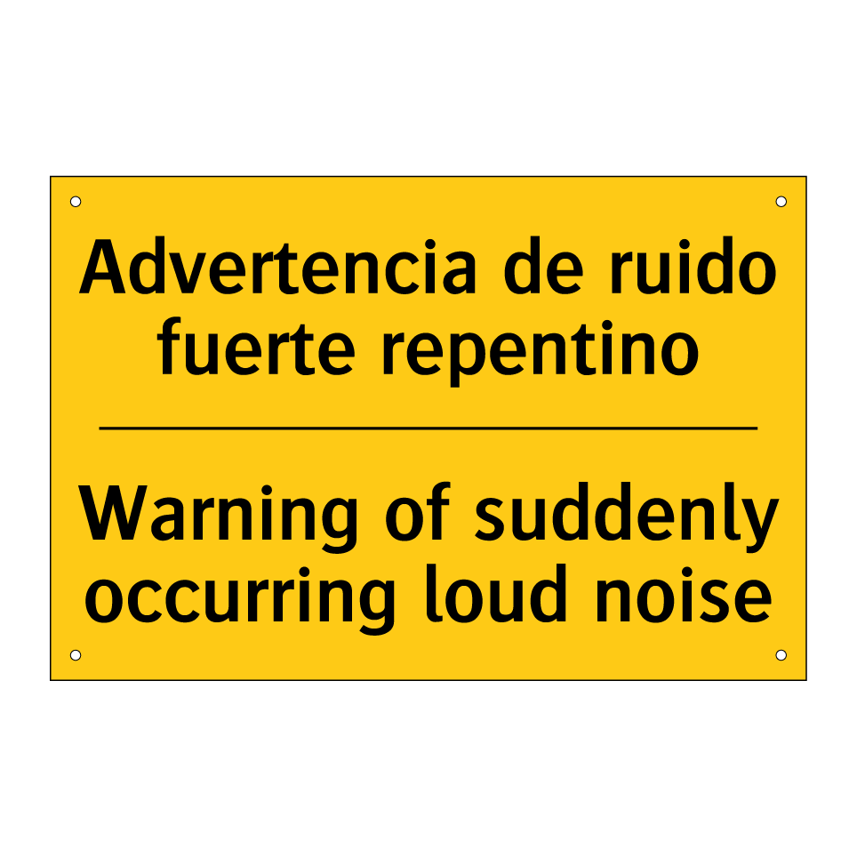 Advertencia de ruido fuerte repentino - Warning of suddenly occurring loud noise