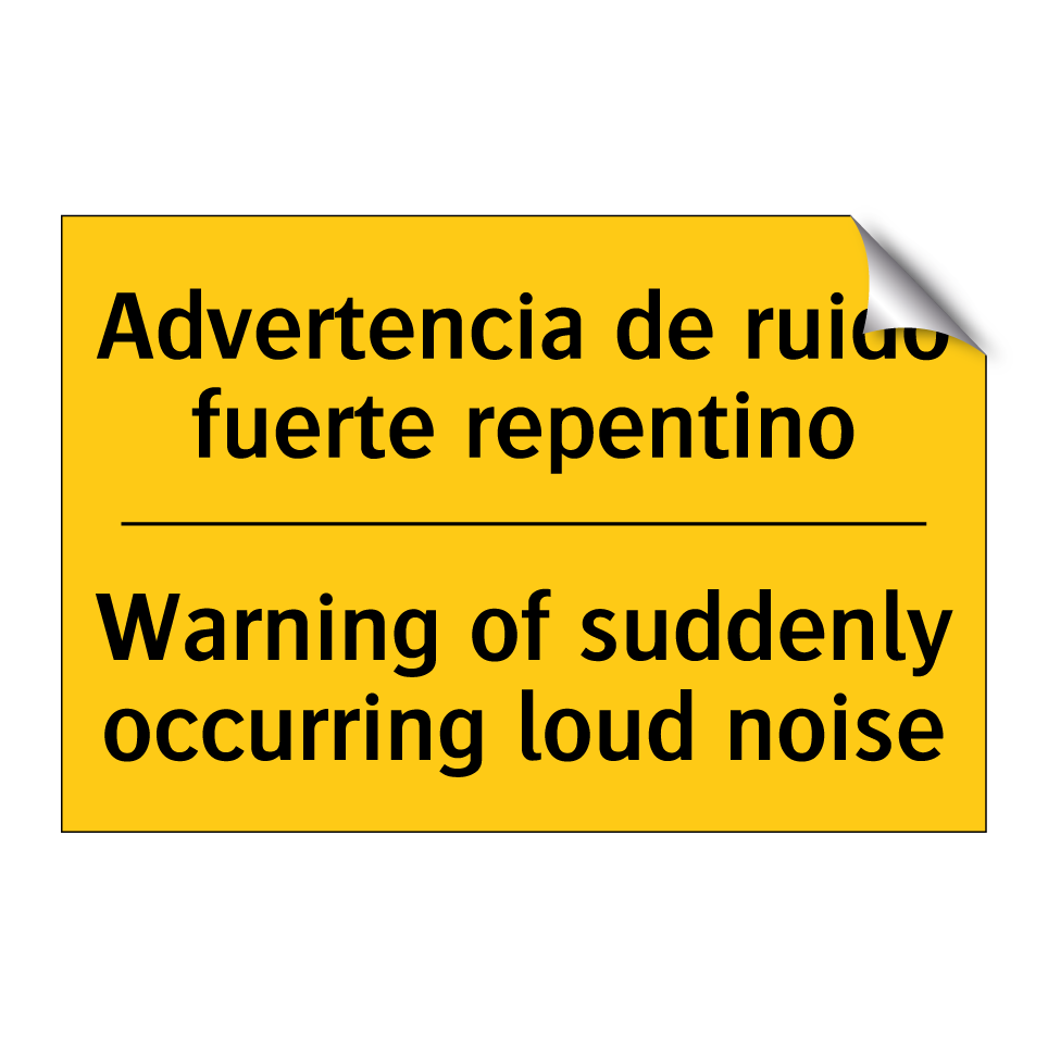Advertencia de ruido fuerte repentino - Warning of suddenly occurring loud noise
